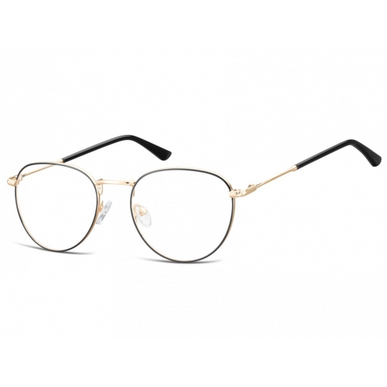Okulary oprawki owalne Lenonki optyczne 920a złoto-czarne